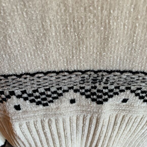 Christian Siriano Chenille Sweater Nordic Fair Isle Mock Neck Ski Soft Sz Large - Picture 4 of 11
